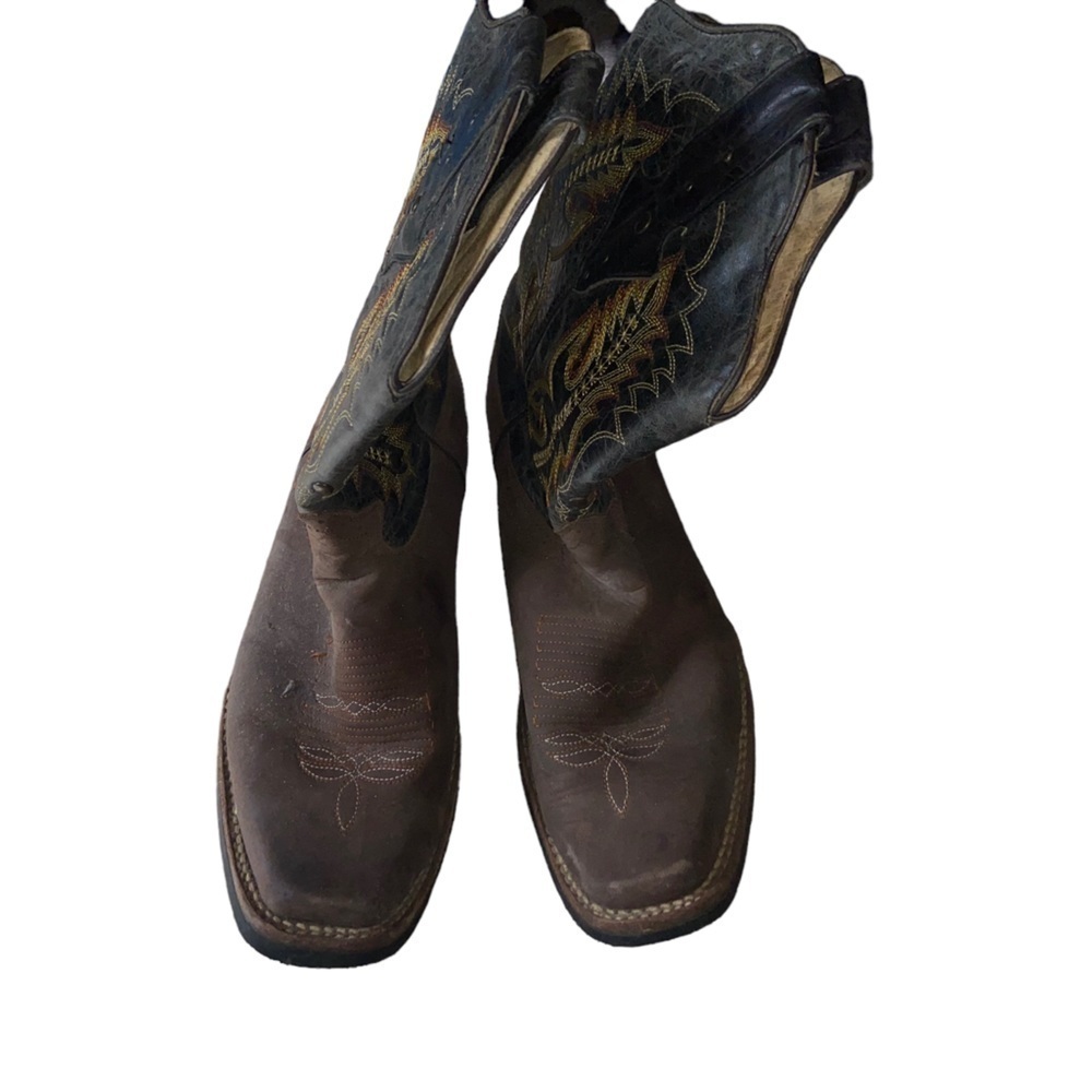 Patron Mexican Cowboy Boots Size 26.5 Mex 8.5 US Square Toe Broken In